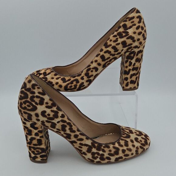 Sam Edelman women's leather & calf hair block heel Stillson pumps size 8 EUC - Picture 1 of 8